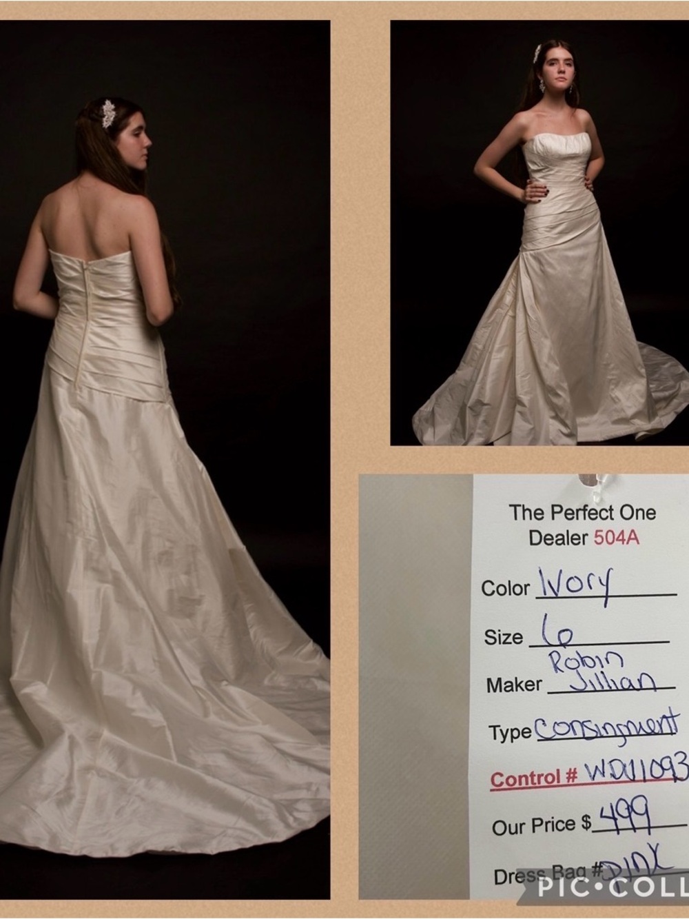 Robin Jillian Bridal Strapless Ivory A-Line Wedding Dress